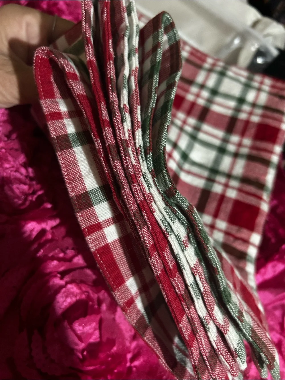 Red and Green Plaid Cotton table placemats